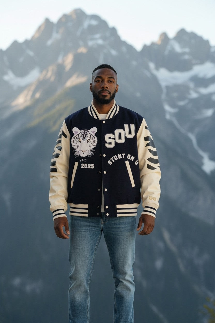 Stunt On U Signature Fleece Varsity Jacket | Glow in the Dark Edition