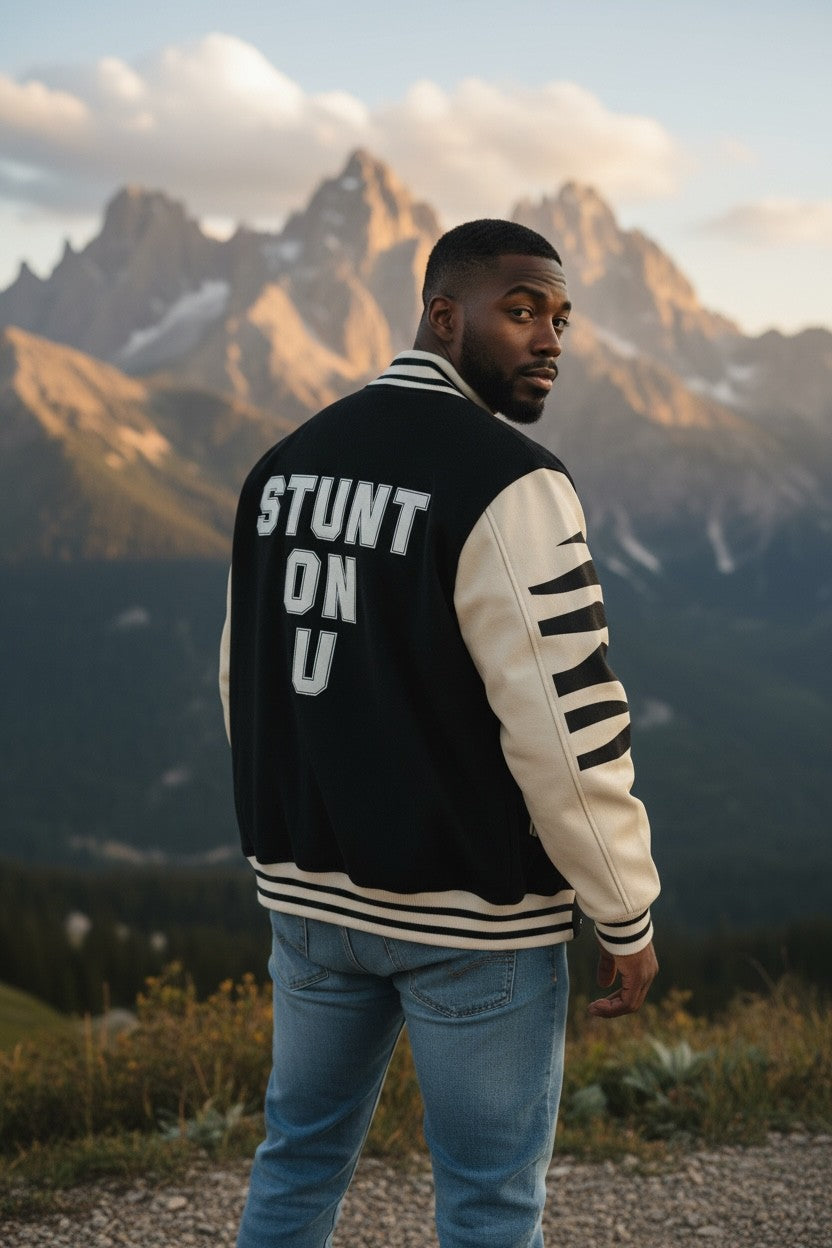 Stunt On U Signature Fleece Varsity Jacket | Glow in the Dark Edition