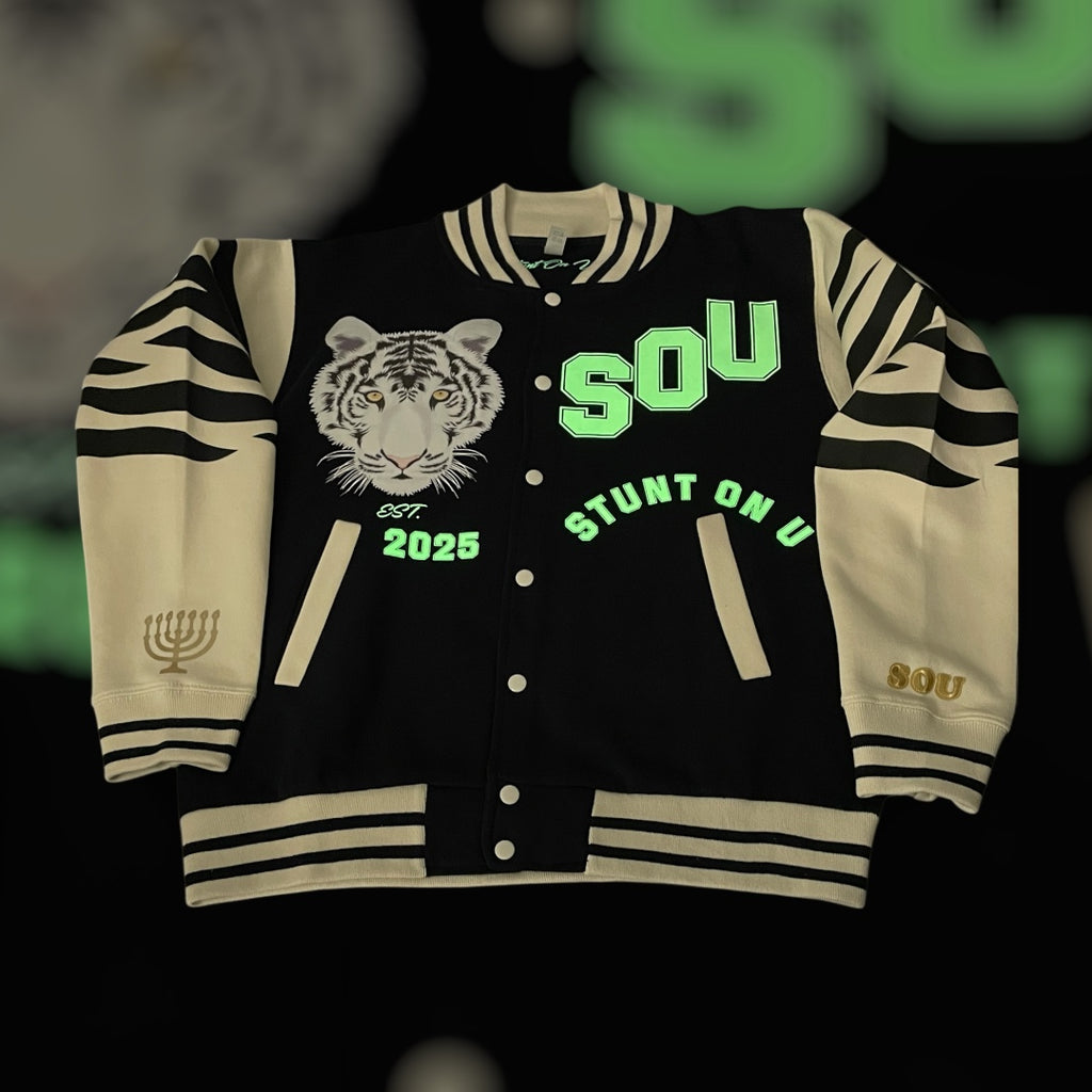 Stunt On U Signature Fleece Varsity Jacket | Glow in the Dark Edition