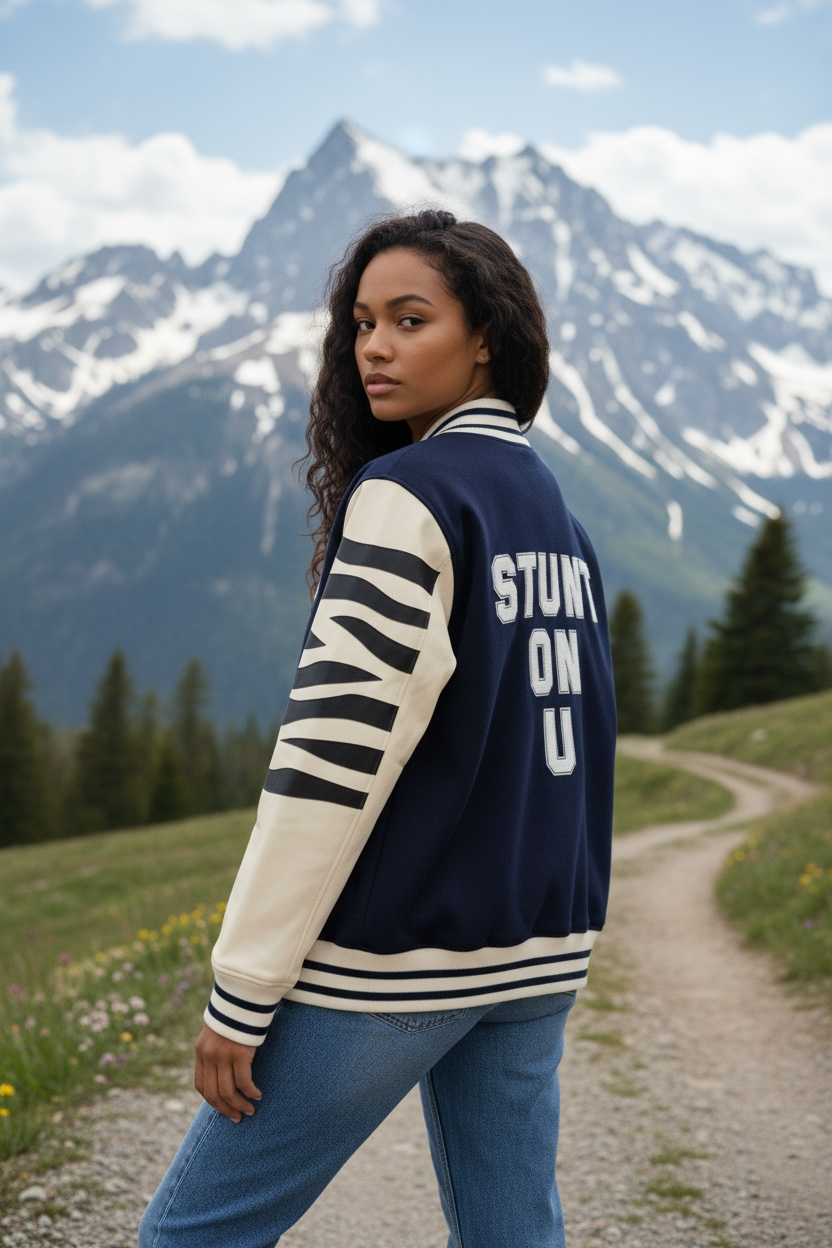 Stunt On U Signature Fleece Varsity Jacket | Glow in the Dark Edition
