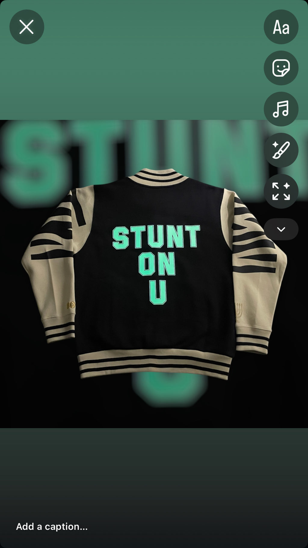 Stunt On U Signature Fleece Varsity Jacket | Glow in the Dark Edition