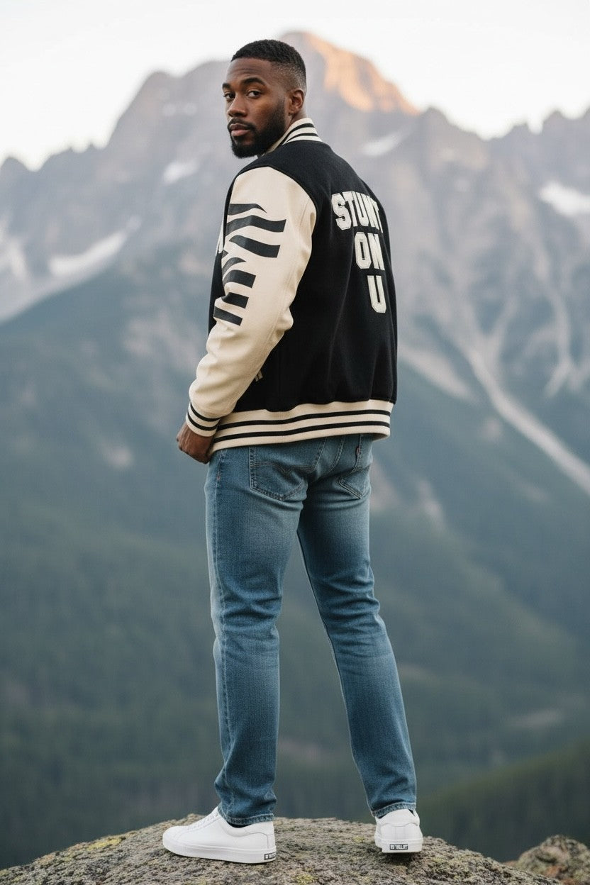 Stunt On U Signature Fleece Varsity Jacket | Glow in the Dark Edition