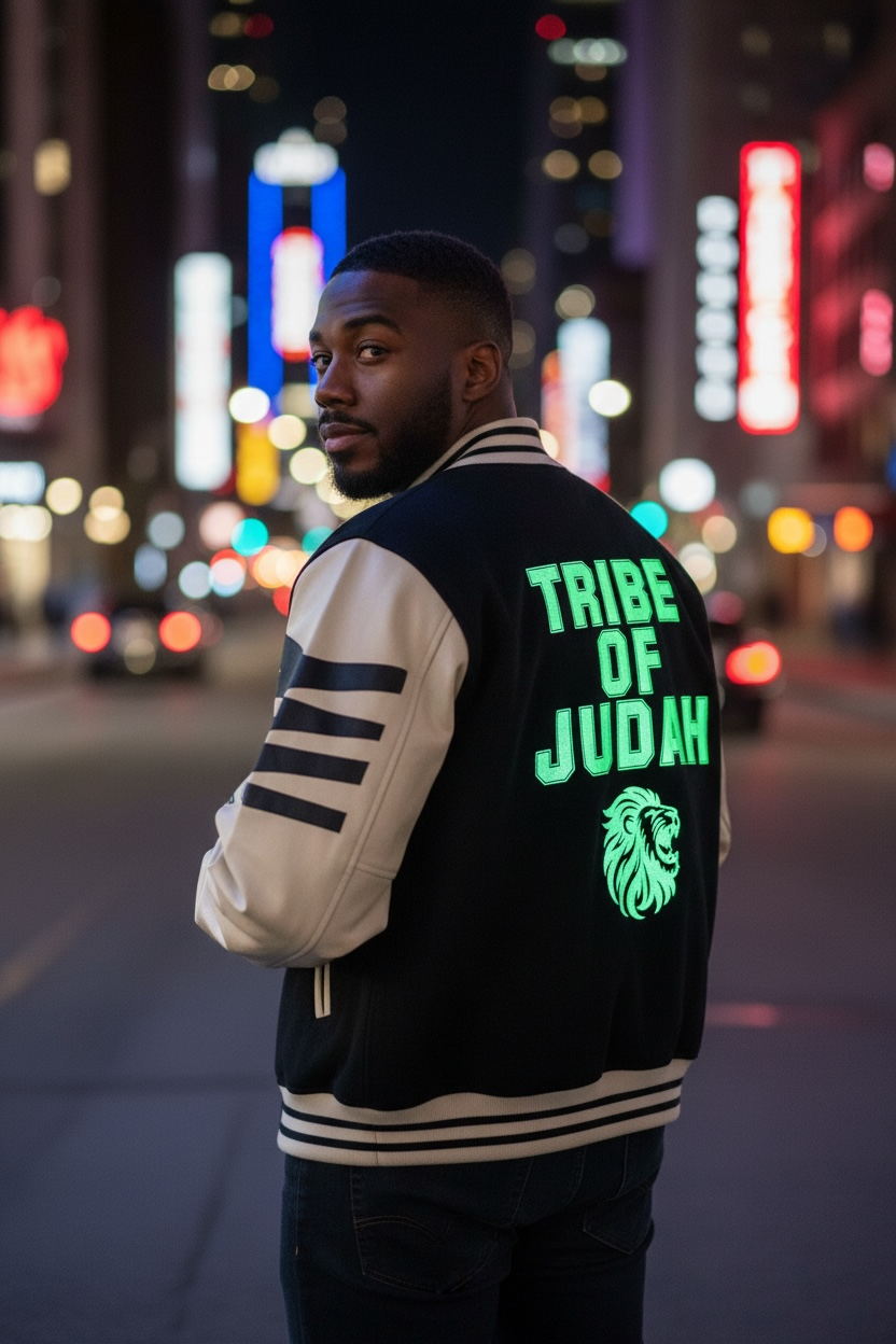 Stunt On U " Tribe of Judah" Fleece Varsity Jacket | Glow in the Dark Edition